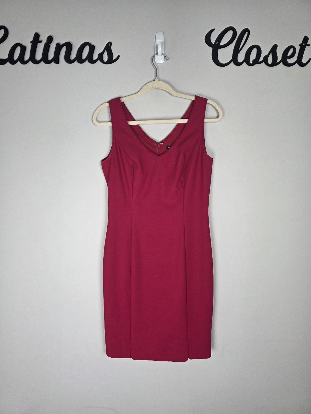 WHBM Dark Pink Sleeveless Stretch Career Church Dress Size 2 NWT - Picture 3 of 11